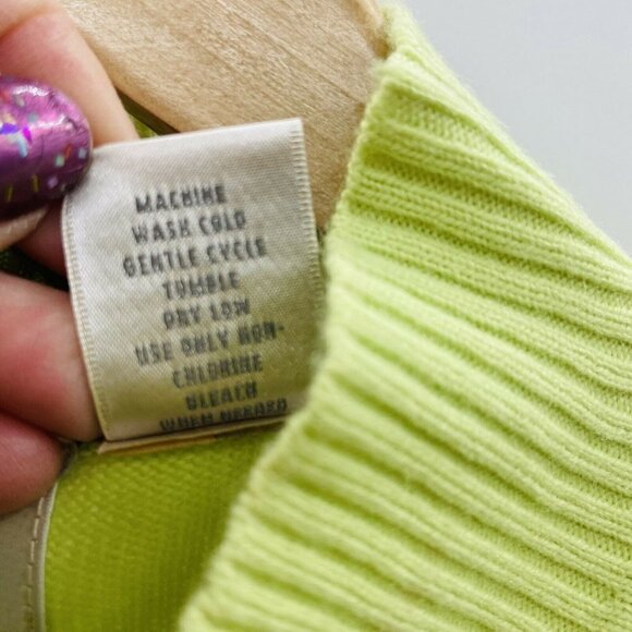 Studio Works Womens Size XL Argyle Beaded Pullover Sweater 3/4 Sleeve Green - Picture 4 of 6